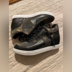 Blonde Camo Waterproof Wedge Sneakers